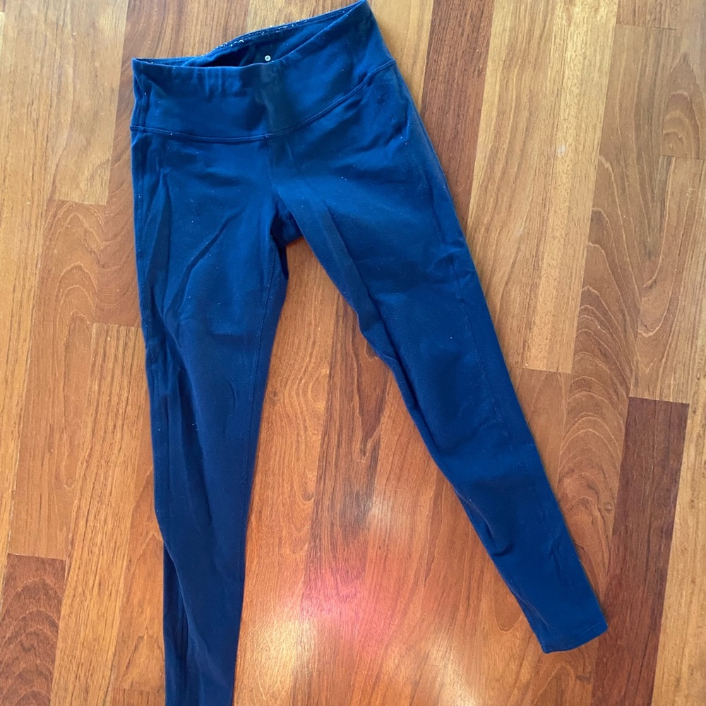 Athleta leggings, low rise, navy, size S